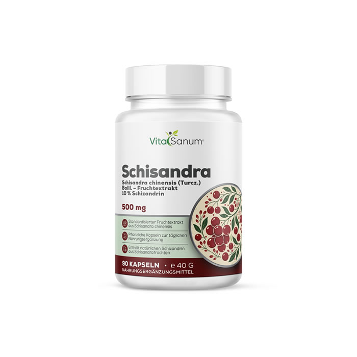 VitaSanum® - Schisandra chinensis (Chinesischer Limonenbaum) 500 mg 90 Kapseln VitaSanum® - Schisandra chinensis (Chinesischer Limonenbaum) 500 mg 90 Kapseln