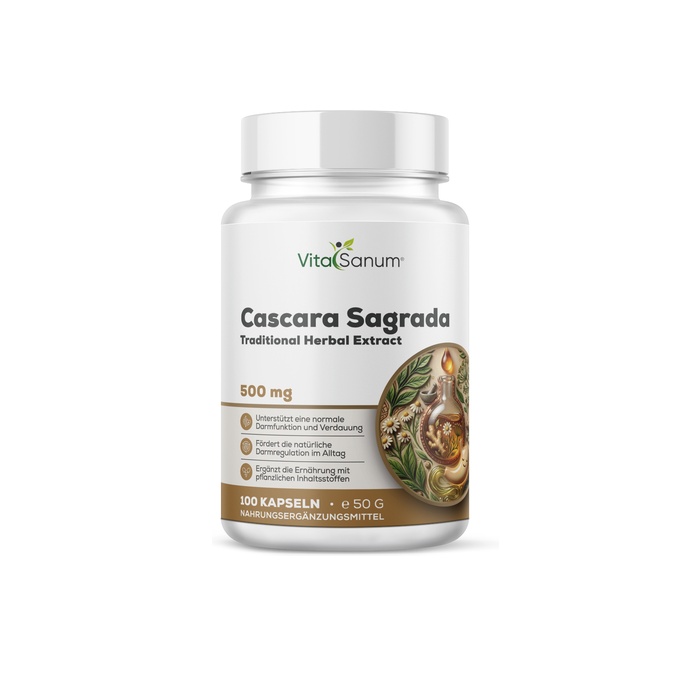 VitaSanum® – Cascara sagrada (Frangula purshiana syn. Rhamnus purshiana) – 500 mg – 100 Kapseln VitaSanum® – Cascara sagrada (Frangula purshiana syn. Rhamnus purshiana) – 500 mg – 100 Kapseln