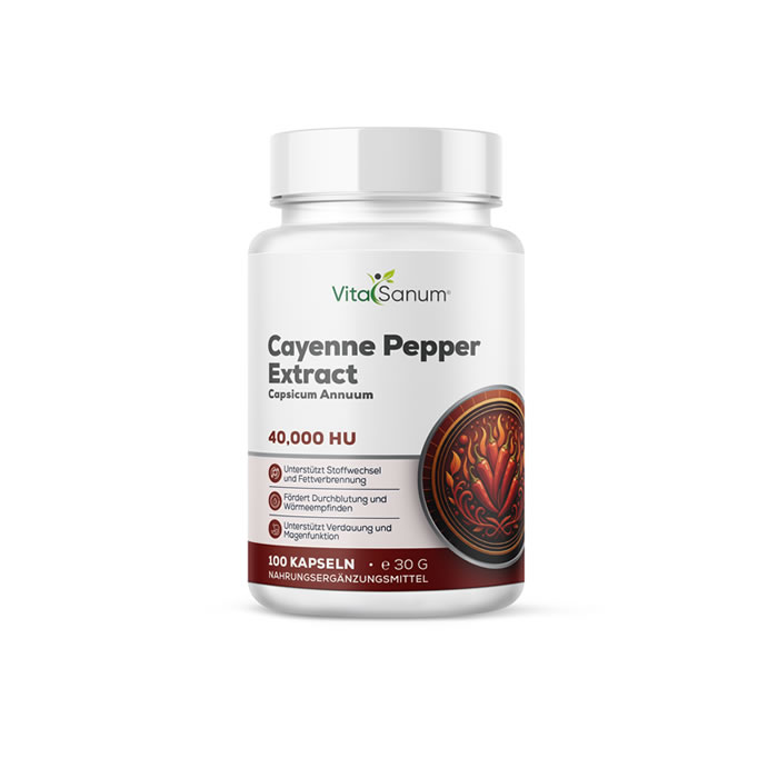VitaSanum®- Cayennepfeffer (Capsicum annuum) 40 000 HU 300 mg 100 Kapseln VitaSanum®- Cayennepfeffer (Capsicum annuum) 40 000 HU 300 mg 100 Kapseln