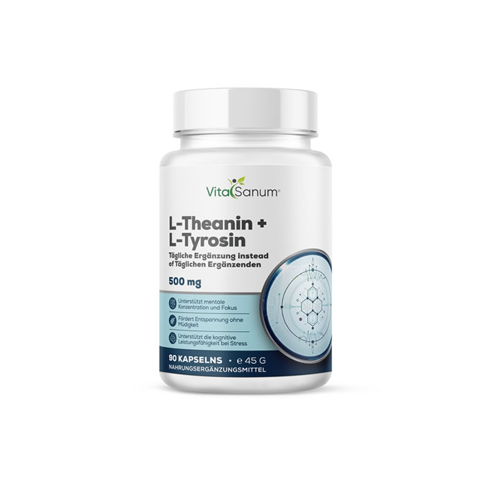 VitaSanum®- L-Theanine + L-Tyrosine 500 mg 90 Kapseln VitaSanum®- L-Theanine + L-Tyrosine 500 mg 90 Kapseln