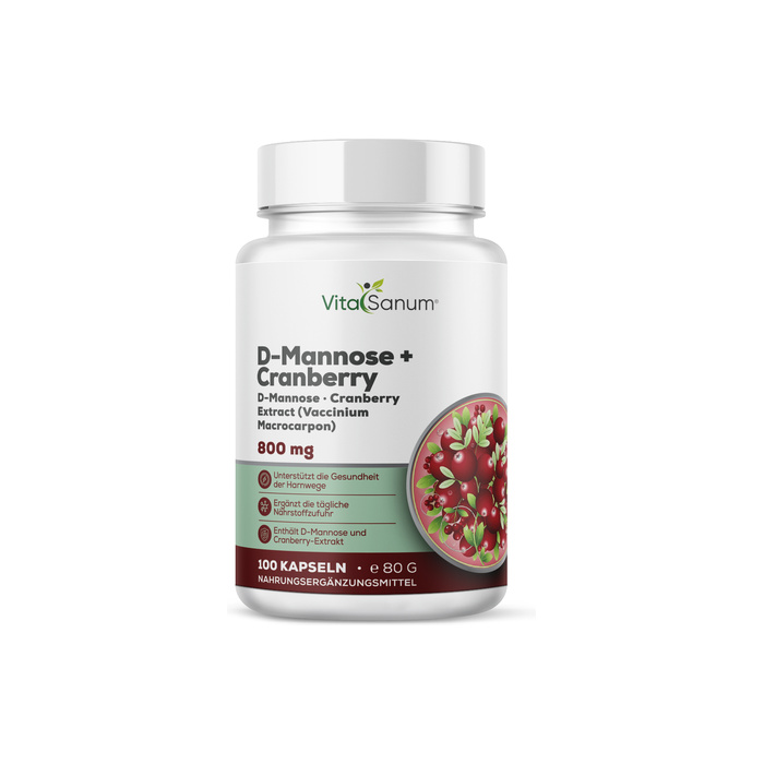 VitaSanum®- D-Mannose + Cranberry 800 mg 100 Kapseln VitaSanum®- D-Mannose + Cranberry 800 mg 100 Kapseln