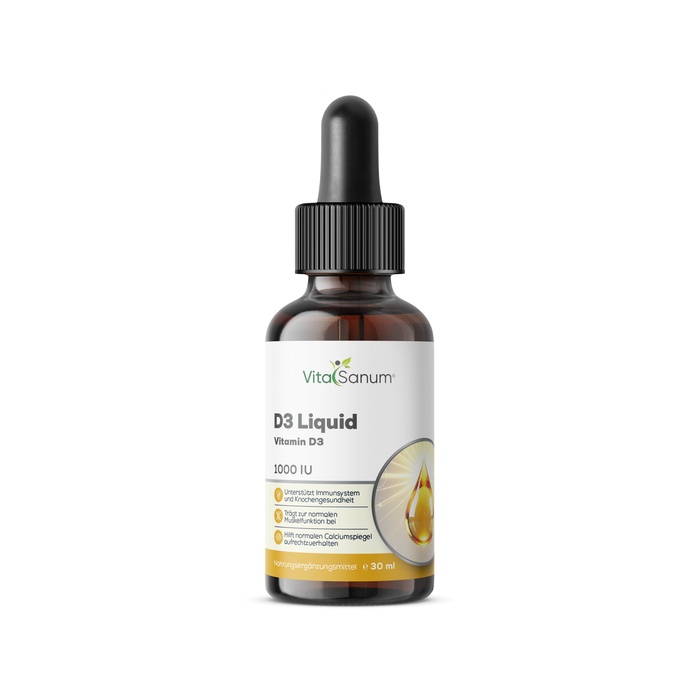 VitaSanum® D3 Liquid Vitamin D3 25 µg (1000 I.E.) pro Tropfen – 30 ml VitaSanum® D3 Liquid Vitamin D3 25 µg (1000 I.E.) pro Tropfen – 30 ml